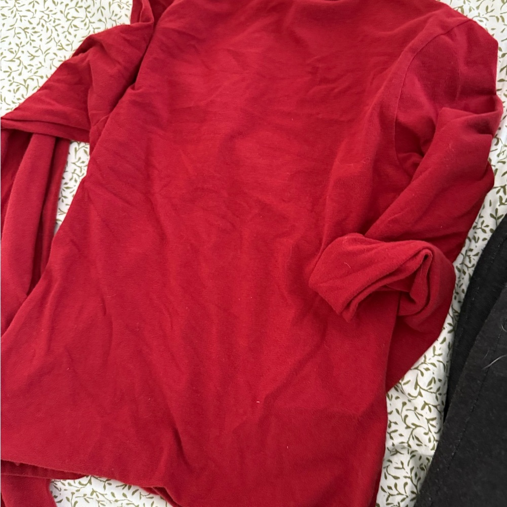 SKIMS Deep Red Long Sleeve Top